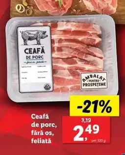 Lidl Ceafă de porc fără os, feliată Ofertă