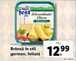 Lidl Alpenfest Wiesenländer Cheese Ofertă