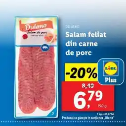 Lidl Salam feliat din carne de porc Ofertă