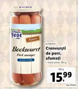 Lidl Crenvurști de porc, afumați Ofertă