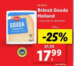 Lidl Brânză Gouda Holland Ofertă