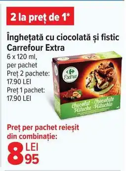 Carrefour Înghețată cu ciocolată și fistic Carrefour Extra Ofertă