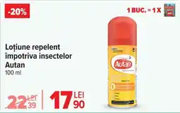 Carrefour Loțiune repelent împotriva insectelor Autan 100 ml Ofertă