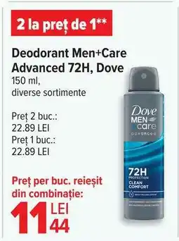 Carrefour Deodorant Men+Care Advanced 72H, Dove Ofertă