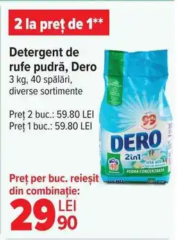 Carrefour Detergent de rufe pudră Dero Ofertă