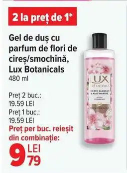 Carrefour Gel de duș cu parfum de flori de cireș/smochină, Lux Botanicals Ofertă