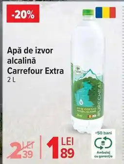 Carrefour Apă de izvor alcalină Carrefour Extra 2L Ofertă