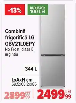 Carrefour Combină frigorifică LG GBV21L0EPY Ofertă
