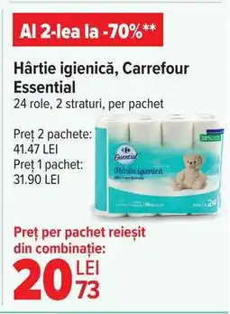 Carrefour Hârtie igienică Carrefour Essential Ofertă