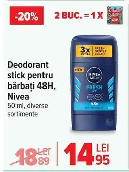 Carrefour Deodorant stick pentru bărbați 48H, Nivea Ofertă