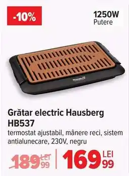 Carrefour Grătar electric Hausberg HB537 Ofertă