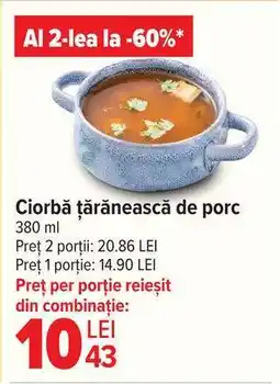 Carrefour Ciorbă țărănească de porc Ofertă