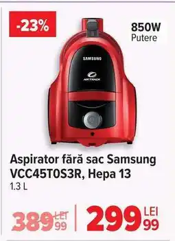 Carrefour Aspirator fără sac Samsung VCC45T0S3R, Hepa 13 Ofertă