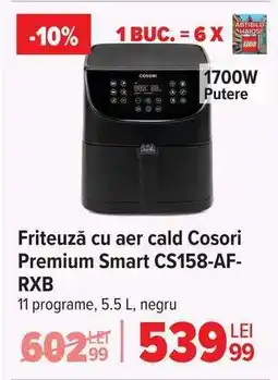 Carrefour Friteuză cu aer cald Cosori Premium Smart CS158-AF-RXB Ofertă