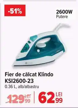 Carrefour Fier de călcat Klindo KSI2600-23 Ofertă