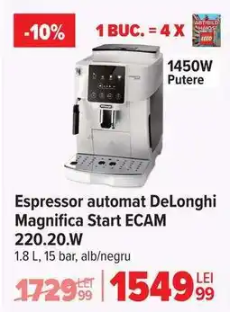 Carrefour Espressor automat DeLonghi Magnifica Start ECAM 220.20.W Ofertă