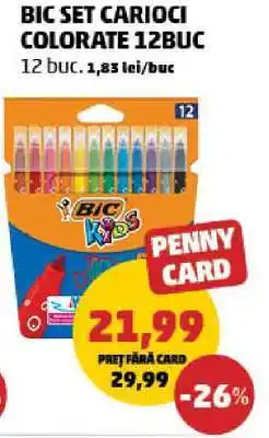 Penny BIC Set Carioci Colorate 12buc Ofertă