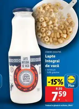 Lidl Lapte integral de vacă Ofertă