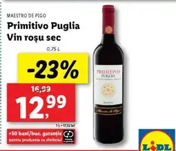 Lidl Primitivo Puglia Vin roșu sec Ofertă