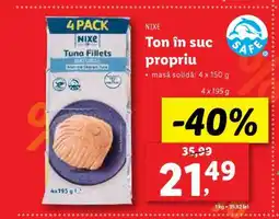 Lidl NIXE Ton în suc propriu Ofertă