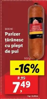 Lidl Parizer țărănesc cu piept de pui Ofertă