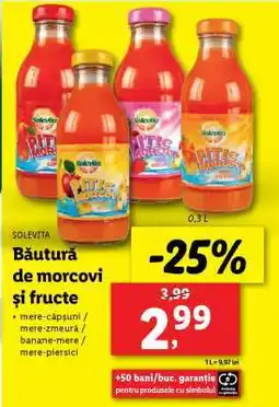 Lidl Solevita Băutură de morcovi și fructe Ofertă