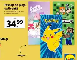 Lidl Prosop de plajă, cu licență Ofertă