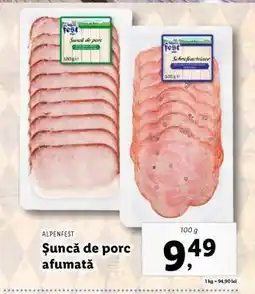 Lidl Șuncă de porc afumată Ofertă
