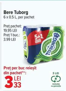 Carrefour Bere Tuborg Ofertă