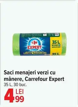 Carrefour Saci menajeri verzi cu mânere, Carrefour Expert Ofertă