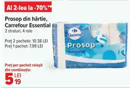 Carrefour Prosoape din hârtie, Carrefour Essential Ofertă