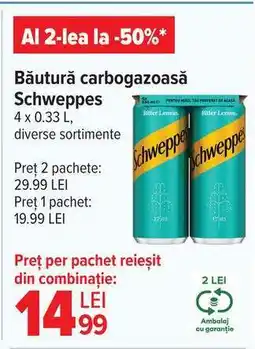 Carrefour Băutură carbogazoasă Schweppes Ofertă