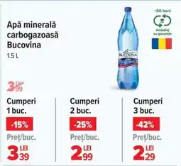 Carrefour Apă minerală carbogazoasă Bucovina Ofertă