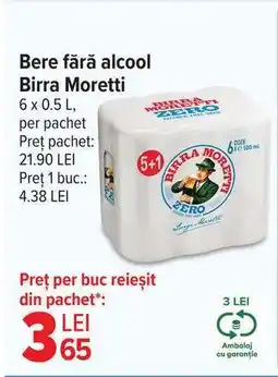 Carrefour Bere fără alcool Birra Moretti Ofertă