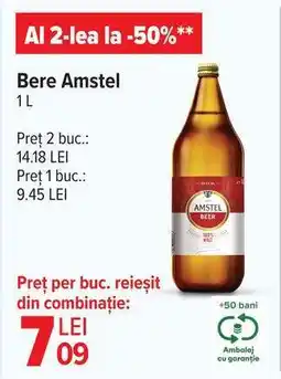 Carrefour Bere Amstel 1 L Ofertă