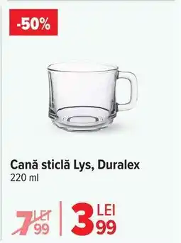 Carrefour Cană sticlă Lys, Duralex Ofertă