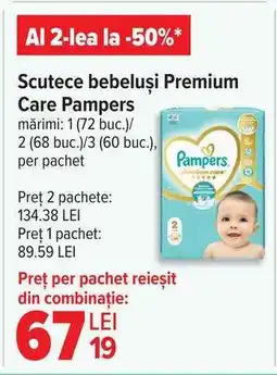 Carrefour Scutece bebeluși Premium Care Pampers Ofertă
