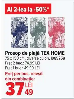 Carrefour Prosop de plajă TEX HOME Ofertă