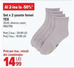 Carrefour Set x 2 șosete femei TEX Ofertă