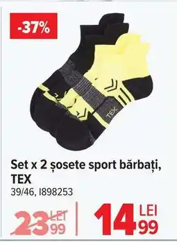 Carrefour Set x 2 șosete sport bărbați, TEX Ofertă