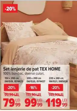 Carrefour Set lenjerie de pat TEX HOME Ofertă