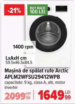 Carrefour Mașină de spălat rufe Arctic APLM2WFSU29412WPB Ofertă