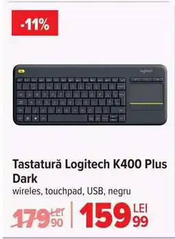 Carrefour Tastatură Logitech K400 Plus Dark Ofertă