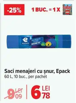 Carrefour Saci menajeri cu șnur, Epack Ofertă