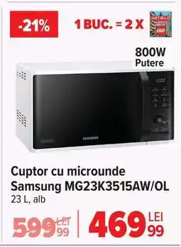 Carrefour Cuptor cu microunde Samsung MG23K3515AW/OL Ofertă