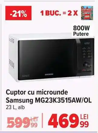Carrefour Cuptor cu microunde Samsung MG23K3515AW/OL Ofertă