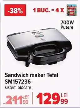 Carrefour Sandwich maker Tefal SM157236 Ofertă