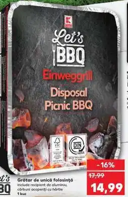 Kaufland Einweggrill Disposal Picnic BBQ Ofertă