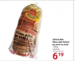Selgros CRYSO PAN Pâine albă feliată pe vatră cu maia Ofertă