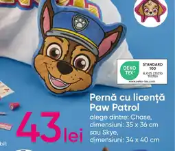 Pepco Pernă cu licenţă Paw Patrol Ofertă